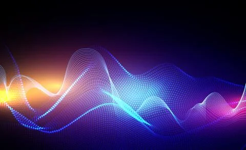 Abstract background with dots lines. Vector particles. Halftone wavy line For Stock Illustration