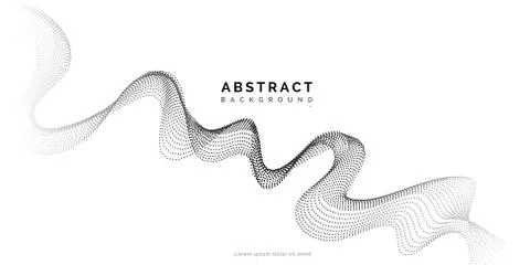 Abstract background with dots lines. Vector particles. Halftone wavy line For Illustrazione stock