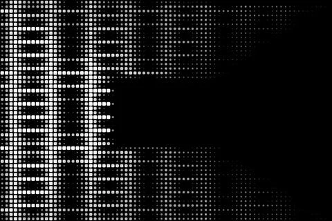 Abstract background with dots pattern. White shapes on black background. Stock Illustration