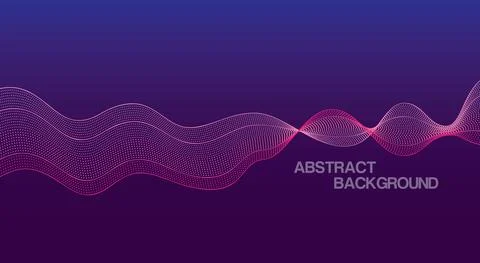 Abstract background with dotted dynamic waves Illustrazione stock