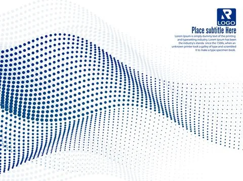 Abstract background with dotted dynamic waves in white background Stock Illustration