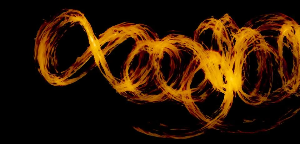 An Abstract background of double infinity fire flame sign isolated on a black 스톡 일러스트