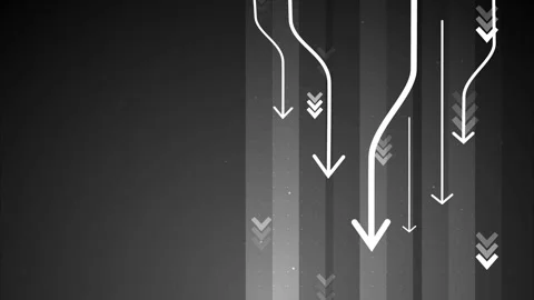 Abstract background with downward arrows and vertical lines, showing declin.. Stock Footage 337262514