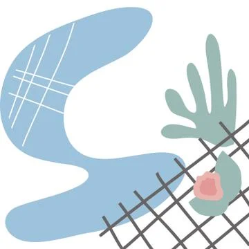 Abstract background, drawn with various shapes and doodle objects Stock Illustration