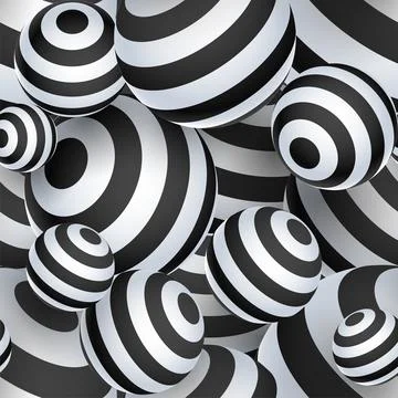 Abstract Background with Dynamic 3D Sphere or Balls. Stock Illustration