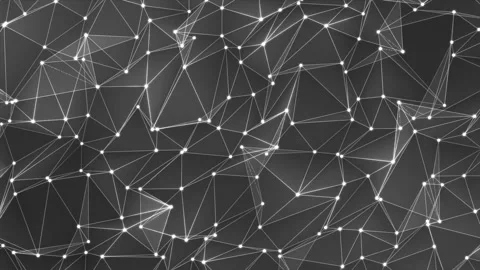 Abstract background with a dynamic black and white dots and line wave anima.. Stock Footage 290073652