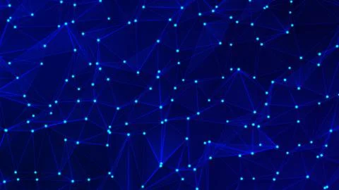 Abstract background with a dynamic blue dots and line wave animated backgro.. Stock Illustration