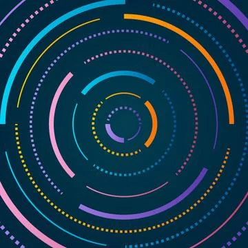 Abstract background with dynamic colorful gradient circle line shape Stock Illustration