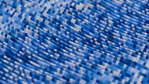 Abstract background with dynamic field of small blue and white cubic elements Stock Footage 334059673