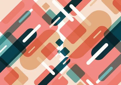 Abstract background dynamic geometric shapes bright tones pattern 스톡 일러스트