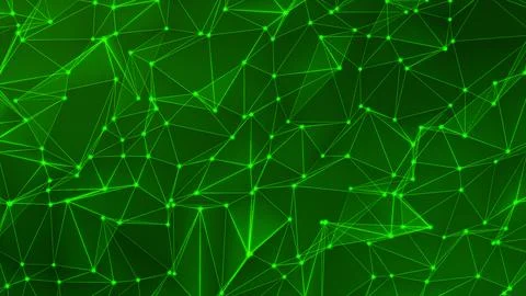Abstract background with a dynamic green dots and line wave animated backgr.. Stock Illustration