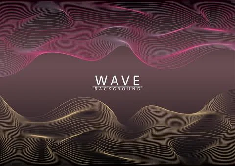 Abstract background dynamic line wave on gradient background vector illustr.. Stock Illustration