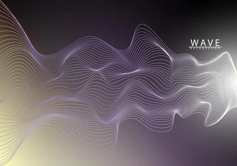 Abstract background dynamic line wave on gradient background vector illustr.. Illustrazione stock