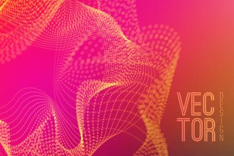 Abstract background with dynamic particle waves. Vector illustration eps 10 Illustrazione stock