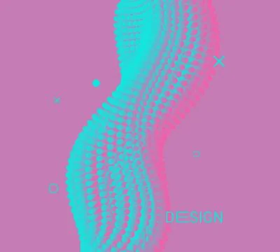 Abstract background with dynamic particles. 3d vector illustration for scienc Stock Illustration