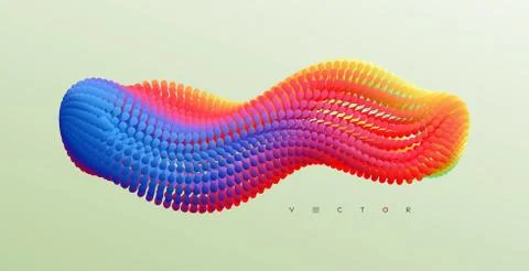 Abstract background with dynamic particles. 3d vector illustration for scienc Stock Illustration
