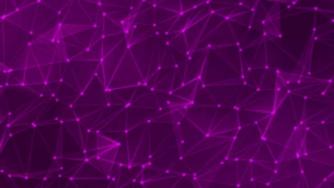 Abstract background with a dynamic purple dots and line wave animated backg.. Video stock 290073595