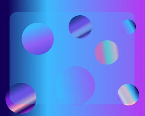 Abstract background with dynamic spheres. Purple, blue, pink bubbles, balls. Stock Illustration