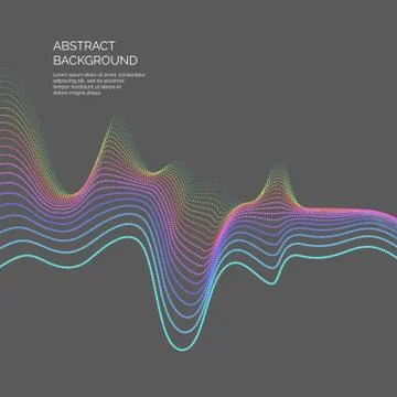 Abstract background with a dynamic waves and particles. Stock Illustration