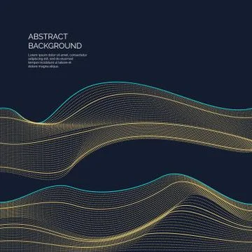 Abstract background with a dynamic waves and particles. Stock Illustration