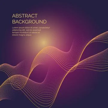 Abstract background with a dynamic waves and particles. Stock Illustration