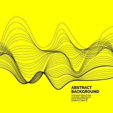 Abstract background with a dynamic waves and particles. Stock Illustration