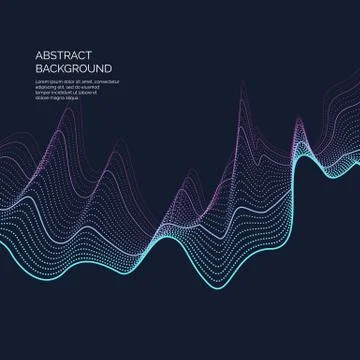 Abstract background with a dynamic waves and particles. Stock Illustration
