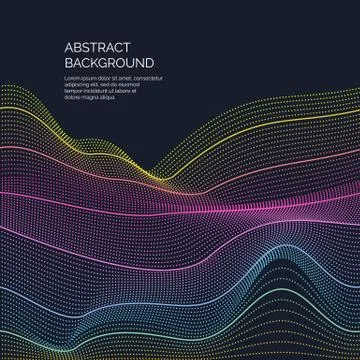 Abstract background with a dynamic waves and particles. Stock Illustration