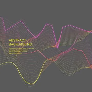 Abstract background with a dynamic waves and particles. Stock Illustration