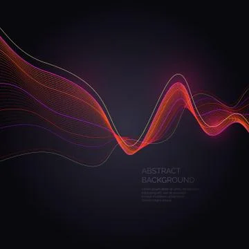 Abstract background with a dynamic waves and particles. Stock Illustration