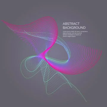 Abstract background with a dynamic waves and particles. Stock Illustration