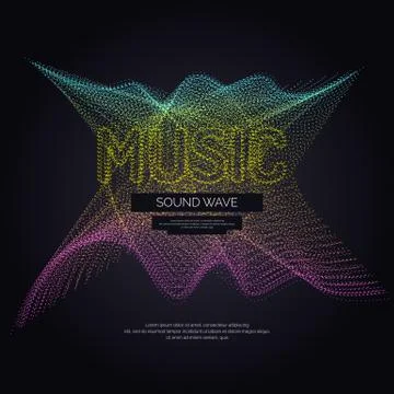 Abstract background with a dynamic waves and particles. Stock Illustration