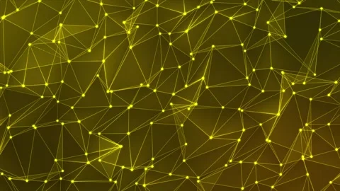 Abstract background with a dynamic yellow dots and line wave animated backg.. Stock Footage 290073683