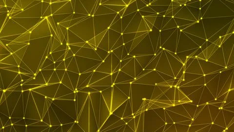 Abstract background with a dynamic yellow dots and line wave animated backg.. Stock Illustration