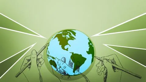 Abstract Background. Earth Day concept for sustainable ecology, earth globe Stock Illustration