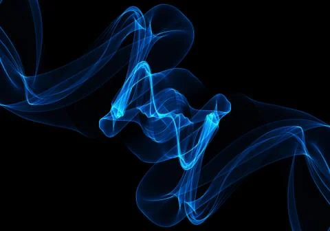 Abstract background with electric blue flowing lines Stock Illustration