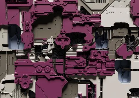 Abstract background with electronics. 3D Rendering Ilustración de archivo