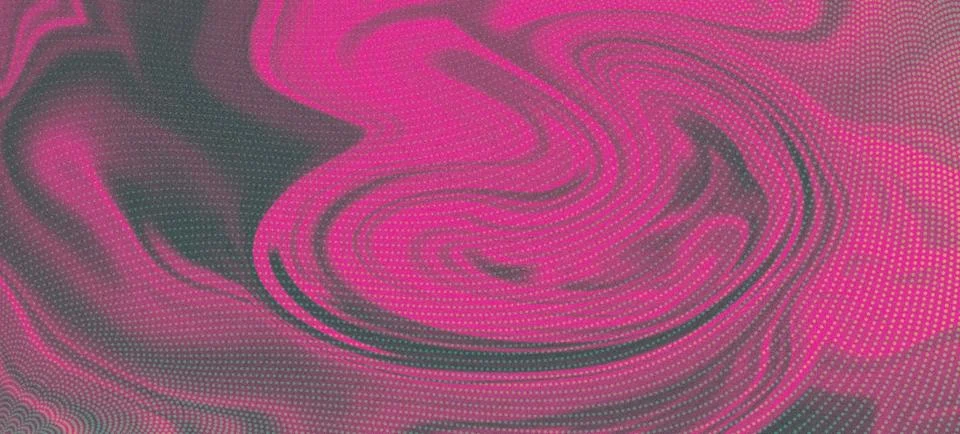 Abstract Background with Elegant Pink Digital Spiral Wave and Flowing Parti.. Stock Illustration