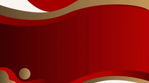 Abstract Background Elegant Red and Gold with Flowing Wavy Design Stock Illustration