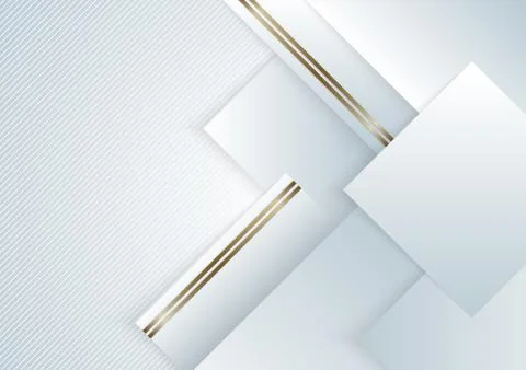 Abstract background elegant white and gray geometric square overlapping with Stock Illustration