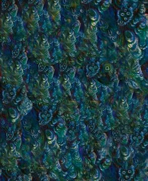 Abstract background with elemental structures in blue and green Stock Illustration