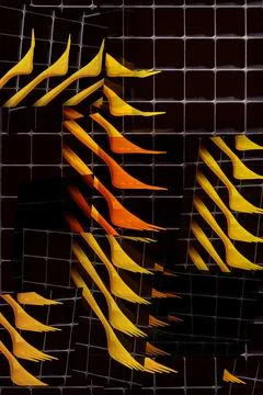 Abstract background with elements of a plastic kitchen fork Stock Photos
