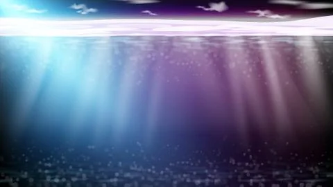 Abstract background of empty deep underwater and light ray background Stock Illustration