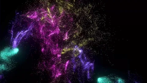 Abstract background Energy particles Group of colorful glowing dots. 4K Stock Footage 287909214