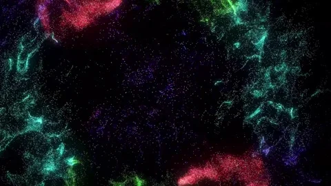 Abstract background Energy particles Group of colorful glowing dots. 4K Stock Footage 287909484