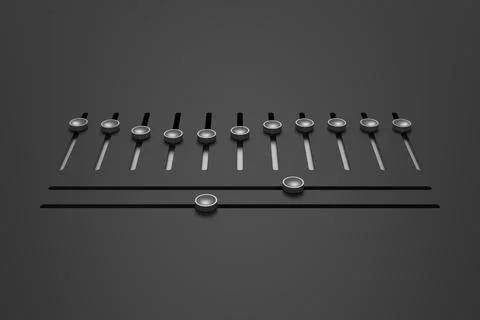 Abstract background of equalizer board. 3D rendering. Stock Illustration