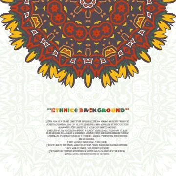 Abstract background with ethnic ornament pattern. Stock Illustration