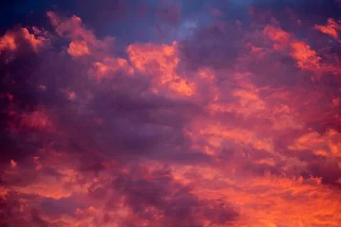 Abstract background of evening sky with clouds. Stock Photos