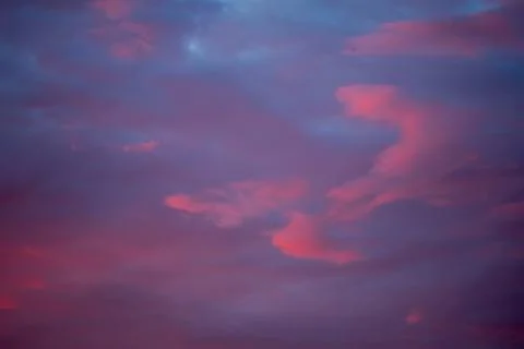 Abstract background of evening sky with clouds. Stock Photos