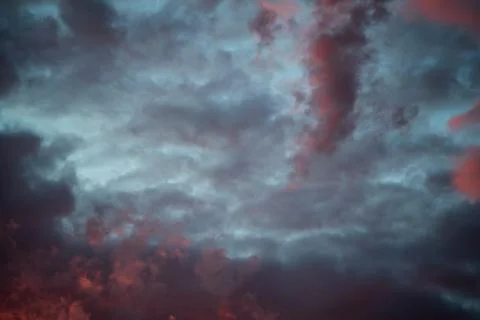 Abstract background of evening sky with clouds. Stock Photos